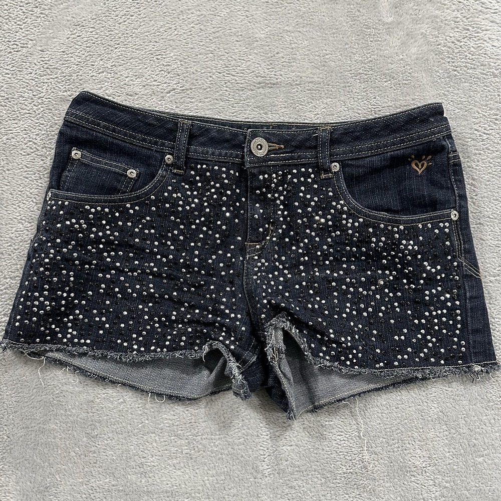 I Love Justice Jeans Jean Shorts Women's 18 Regular Simply Low Mega Bling Blue